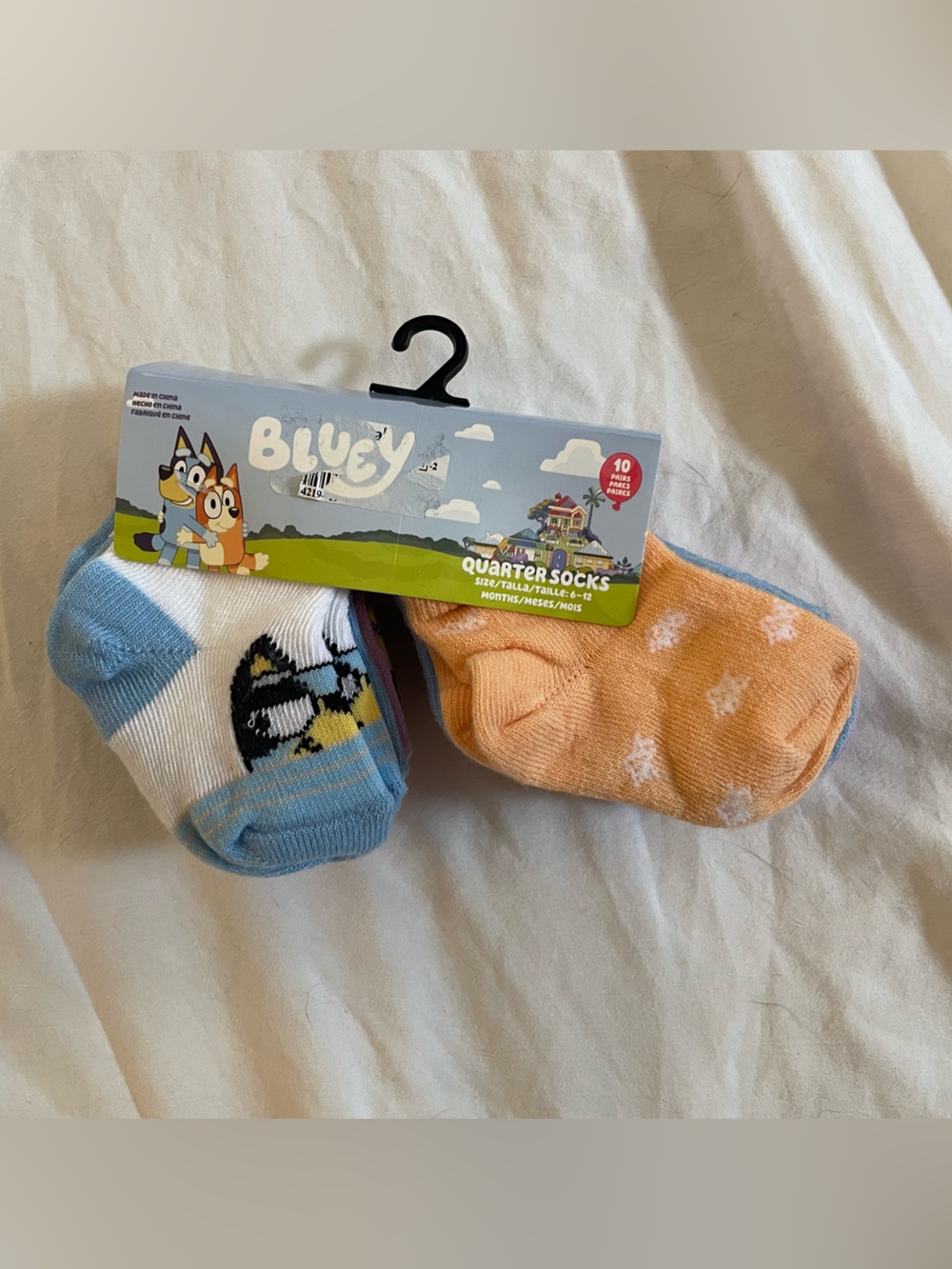 Kids Quarter Socks - Blue & Orange